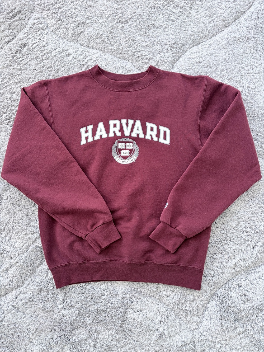 Champion Harvard Maroon Logo Crewneck Sweatshirt